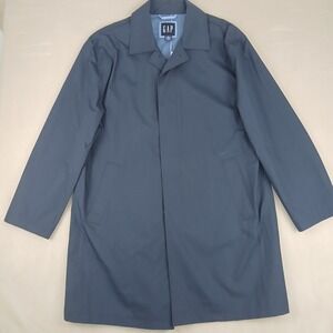 Gap XL Mens Overcoat Rain Trench NWT Blue 25x40